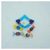 Handmade Murano Glass Candies in a glass Dish