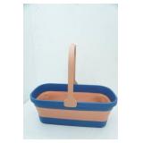 Silicone/Rubber/Poly Collapsible Storage Basket w/handle. 20.5"x9.75x8"