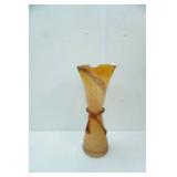 Hand-Blown Amber Art Glass Vase w/Flared Rim 14" tall