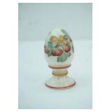 Vintage Fenton Hand-Painted Glass Egg on a Pedestal. Hand painted, signed, numbered. 1996