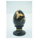 Vintage Fenton Hand-Painted Glass Egg on a Pedestal. Hand painted, signed, numbered. 1996