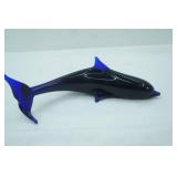 Cobalt Blue Glass Dolphin Figurine. Murano/Murano-Style