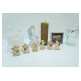 Snowman Figurine, Vintage Homco Ceramic Christmas Angel Ornaments, Porcelain Music Box Angel Figurine and More