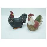 Rooster and Hen Sculptures