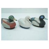3 Ceramic Duck Figurines