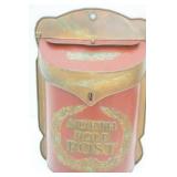 Distressed Red Tin "North Pole Post" box