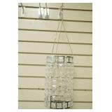 Faux-Crystal & Chrome Cylinder Shaped Pendant Light Shade NEW 3ct