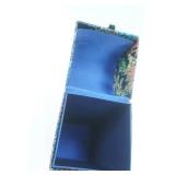 Vintage Blue Asian-Themed Wine Tote Box w/Carrying Handle