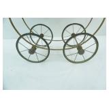 Vintage Green Wicker Doll Buggy / Stroller, Metal spoke wheels,21" x 26" x 11"