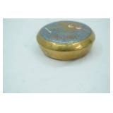 Vintage Brass Lidded Trinket Box,5" x2"