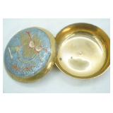 Vintage Brass Lidded Trinket Box,5" x2"