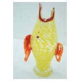 Art Glass Fish Vase  hand Blown Murano style,11"