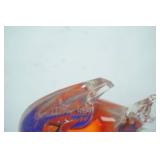 Hand-Blown Art Glass Fish Figurine. Murano-Style 4.5"x4.5" (has a chipped fin at the top)