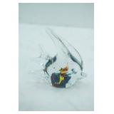 Hand-Blown Art Glass Angelfish Aquarium Figurine. Murano-Style 4.5"x4.5"