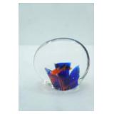 Vintage Murano Art Glass Aquarium Fish Paperweight. 3"x3"