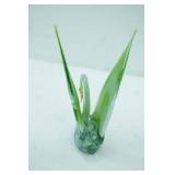 Art Glass Swan Figurine. 6" tall by 3.5" long