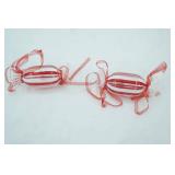 Pair of Glass Peppermint Candy Christmas Ornaments