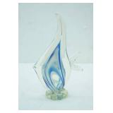 Hand-Blown Art Glass Angel Fish Sculpture 8.5" tall