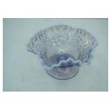 Vintage Westmoreland Bramble Lilac Opalescent Footed Glass Bowl