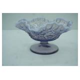 Vintage Westmoreland Bramble Lilac Opalescent Footed Glass Bowl