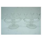 Heisey Waverly 3-Light Crystal Glass Candelabras