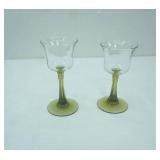 PartyLite Radiant Glow Green Stem Votive Candle Holders