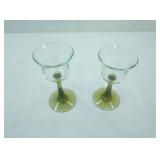PartyLite Radiant Glow Green Stem Votive Candle Holders