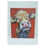 Canvas print of the Painting "Hazel The Cow" 16x20"