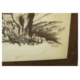 Vintage David Gray Marble Relief Etching. Numbered 114/950. Signed.