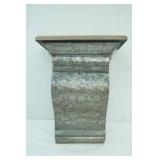 Galvanized Metal and Wood Pillar Shelf. 10.5"x6.5"x 15"
