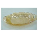 Vintage Indiana Glass Company Marigold Carnival Glass Oval Dish "Sunflower" Pattern