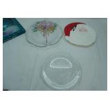 Large Christmas Serving Platters, Ceramic Santa, Libby, and Mikasa