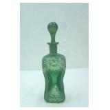 Vintage Green Glass "Kluk Kluk" Decanter. Scandinavian Art Glass