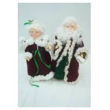 Vintage Mr. & Mrs. Santa Claus Dolls with Handcrafted Crocheted Clothing