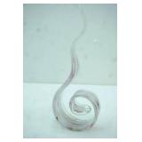 Murano-Style Art Glass Ribbon Swirl Sculpture 12" tall