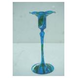 Hand-Blown Glass Candlestick Holder. "Flame & Go"?