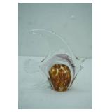 Hand-Blown Art Glass Angel Fish Sculpture. 6.25"x6.25"