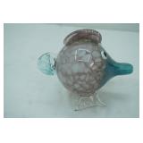 Vintage Murano-Style Puffer Fish Figurine 6" tall by 7" long