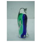 Vintage Murano-Style Art Glass Penguin Figurine 6" tall