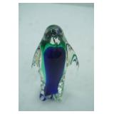 Vintage Murano-Style Art Glass Penguin Figurine 6" tall