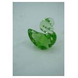 Vintage Light-Green Art Glass Swan Figurine