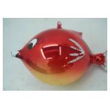 Made in Italy. Vintage Italian Figural Glass Christmas Ornament. 5"x3.5", mouth-blown glass