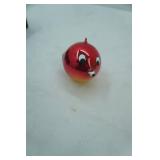 Made in Italy. Vintage Italian Figural Glass Christmas Ornament. 5"x3.5", mouth-blown glass