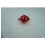 Made in Italy. Vintage Italian Figural Glass Christmas Ornament. 5"x3.5", mouth-blown glass