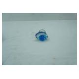 Vintage Hand-Blown Art Glass Fish Figurine with Controlled Bubbles.