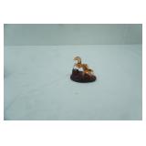 Vintage Hand-Blown Amber Glass Horse & Foal Figurine Set. 3.5" tall by 4"long