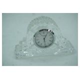 Waterford Crystal Mantle Clock in the Wharton Pattern. 4" long by 2.5" tall