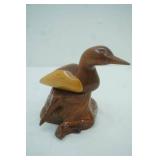 7.5" tall Hand-Carved  Wood Duck Sculpture