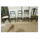 5ct Recovered, Repainted, Vintage Dining Room Chairs