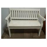 White Wooden Bench with Storage Under the Seat
